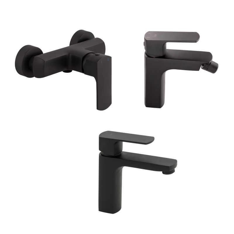 Qtap Комплект змішувачів Lipno: Змішувач для душу QTLIPNO4023101CB + Змішувач для раковини QTLIPNO1023101CB + Змішувач для біде QTLIPNO2023101CB