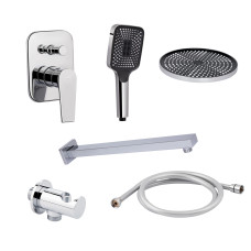 Qtap Комплект для душа Stenava: Змішувач для душу QTST6245102DC+Душ. набір(QTHLA107CRM45948+QTRUC125CRM45954+QTTRU120CRM45928+QTCRMBH030+QTHADPVC160C)