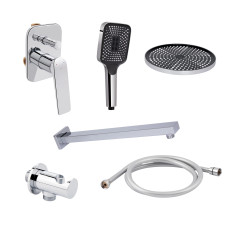 Qtap Комплект для душа Vlasta: Змішувач для душу QTVLA6028102NC+Душ. набір( QTHLA107CRM45948+QTRUC125CRM45954+QTTRU120CRM45928+QTCRMBH030+LDNIA09CRM35458)