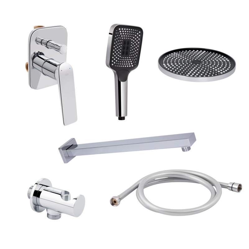 Qtap Комплект для душа Vlasta: Змішувач для душу QTVLA6028102NC+Душ. набір( QTHLA107CRM45948+QTRUC125CRM45954+QTTRU120CRM45928+QTCRMBH030+LDNIA09CRM35458)