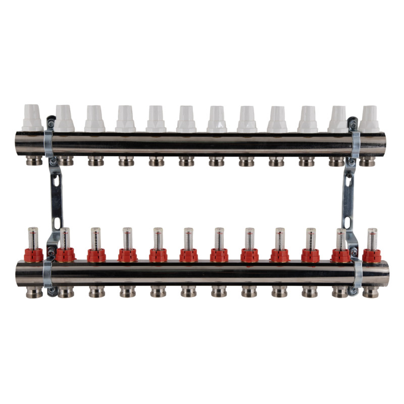 Колектор з витратомірами SD Plus 1" 12 виходів SDO235W12