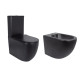 Qtap Акційний набір: Унітаз напольний Robin Ultra Quiet QT13226083AMB 660x360x855 Black + Біде напольне Robin QT13442141CMB 565x360x405 Black