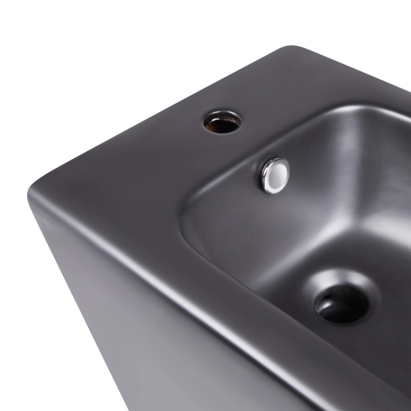 Qtap Акційний набір: Унітаз напольний Robin Ultra Quiet QT13226083AMB 660x360x855 Black + Біде напольне Robin QT13442141CMB 565x360x405 Black