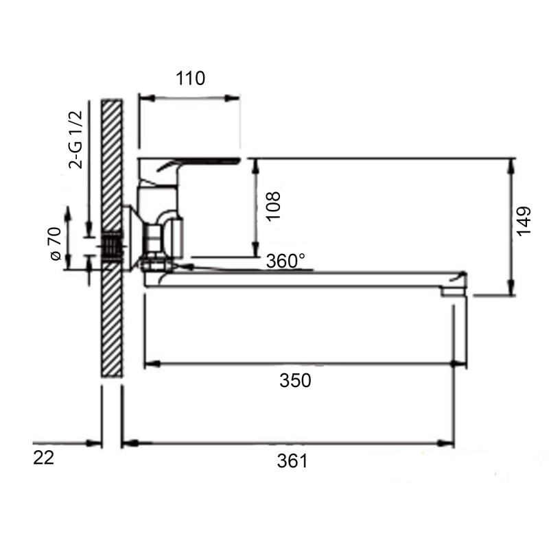 Qtap Змішувач для ванни Jay з довгим поворотним виливом (з душовим гарнітуром) QTJAY2601CRW45552 Chrome/White