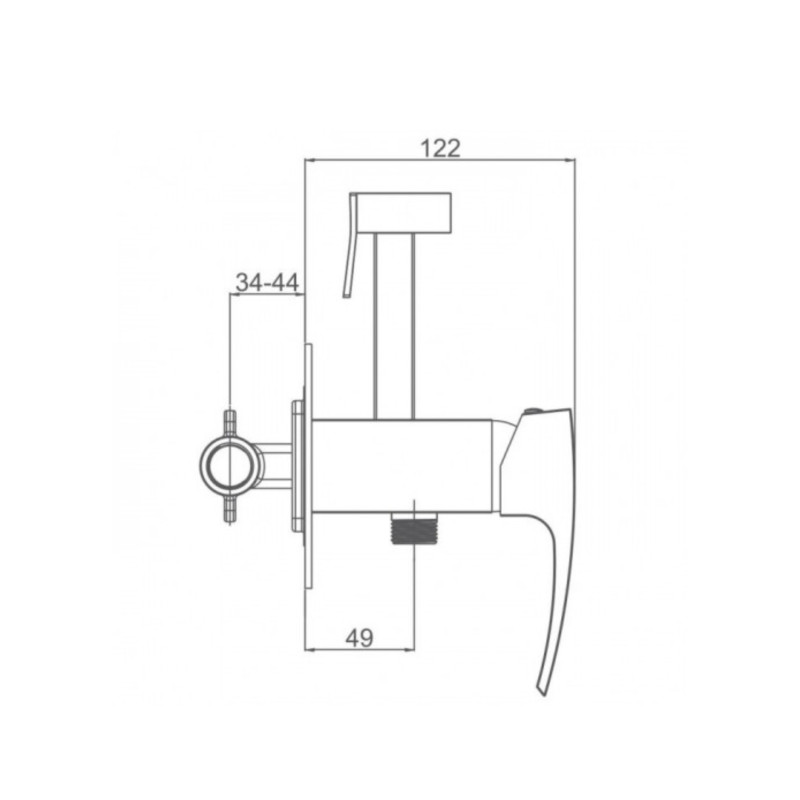 Qtap Набор для гігієнічного душу Swan Cascada прямокутний QTSWA262CRM45567 Chrome