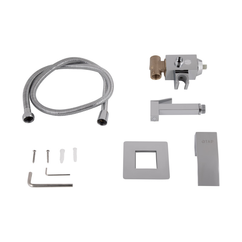 Qtap Набор для гігієнічного душу Swan Cascada прямокутний QTSWA262CRM45567 Chrome