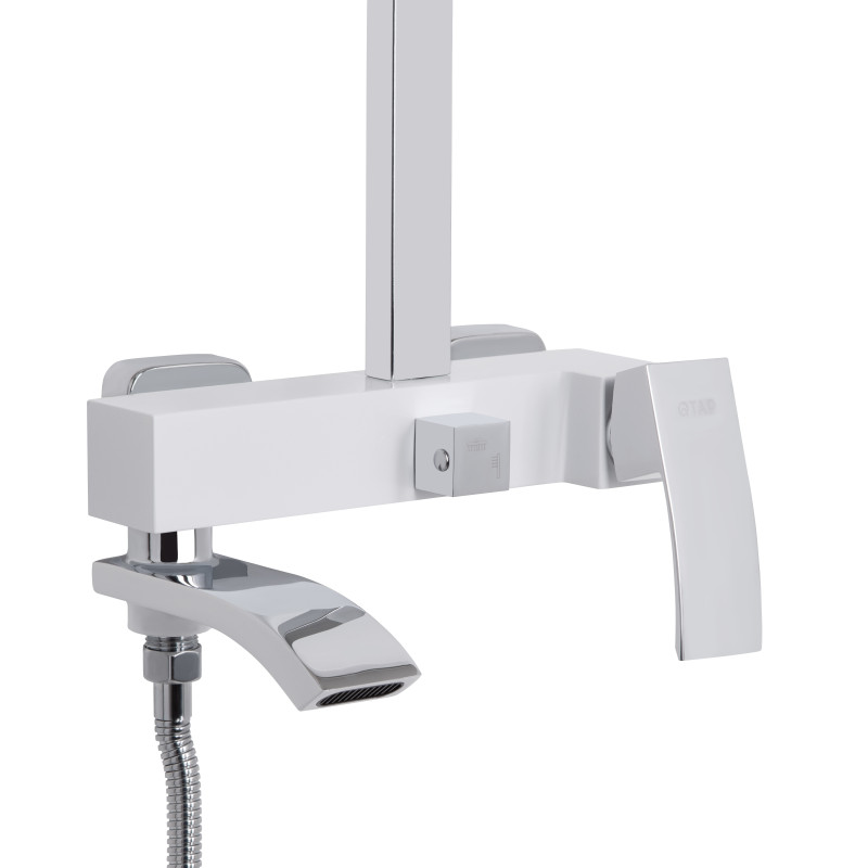 Qtap Душова система універсальна Swan Cascada на три споживача (з виливом) QTSWA111CRW45570 Chrome/White