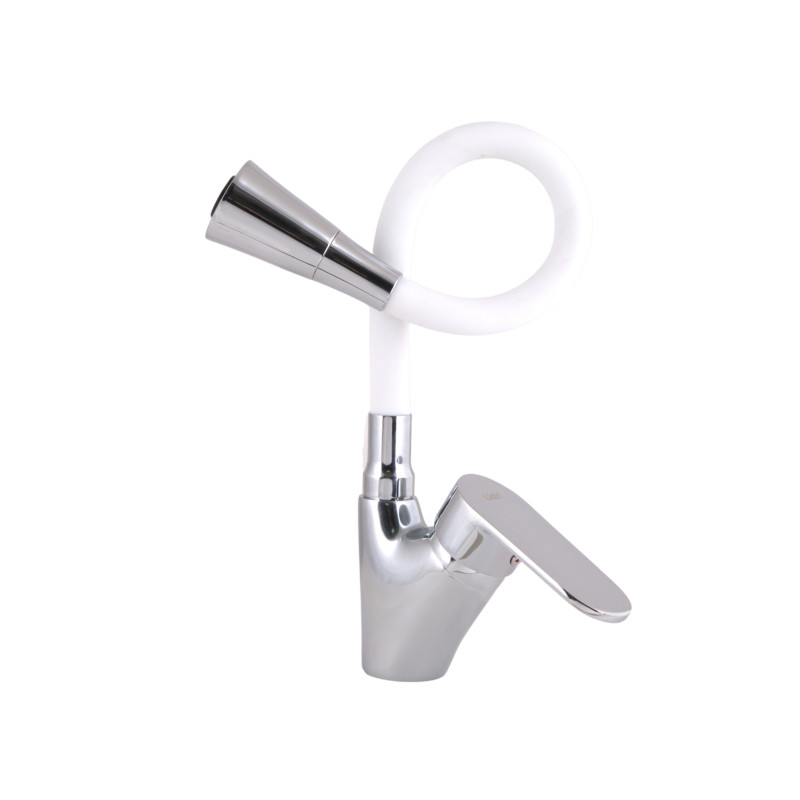 Lidz Змішувач для кухні Tani 007F3 з гнучким виливом (k40) LDTAN007F3WCR40423 White / Chrome