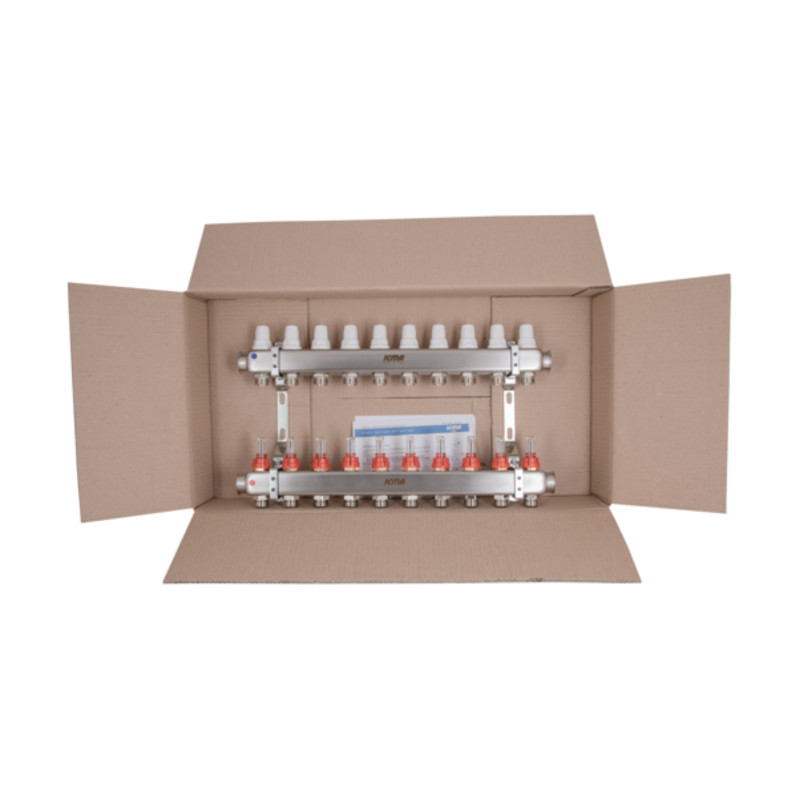 Колектор Icma № К073 з витратомірами (нерж.) 1" х 3/4" на 2 виходів