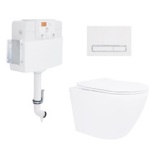 Qtap Готове рішення для ванної кімнати: Унітаз напольний Robin Ultra Quiet QT13223381AW + інсталяція QT0122490S+ клавіша QT0111M08V1384W