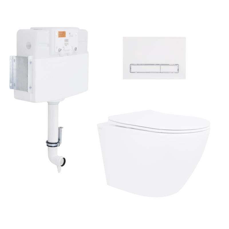 Qtap Готове рішення для ванної кімнати: Унітаз напольний Robin Ultra Quiet QT13223381AW + інсталяція QT0122490S+ клавіша QT0111M08V1384W