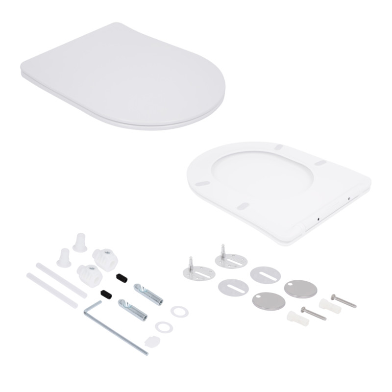 Qtap Готове рішення для ванної кімнати: Унітаз напольний Robin Ultra Quiet QT13223381AW + інсталяція QT0122490S+ клавіша QT0111M08V1384W