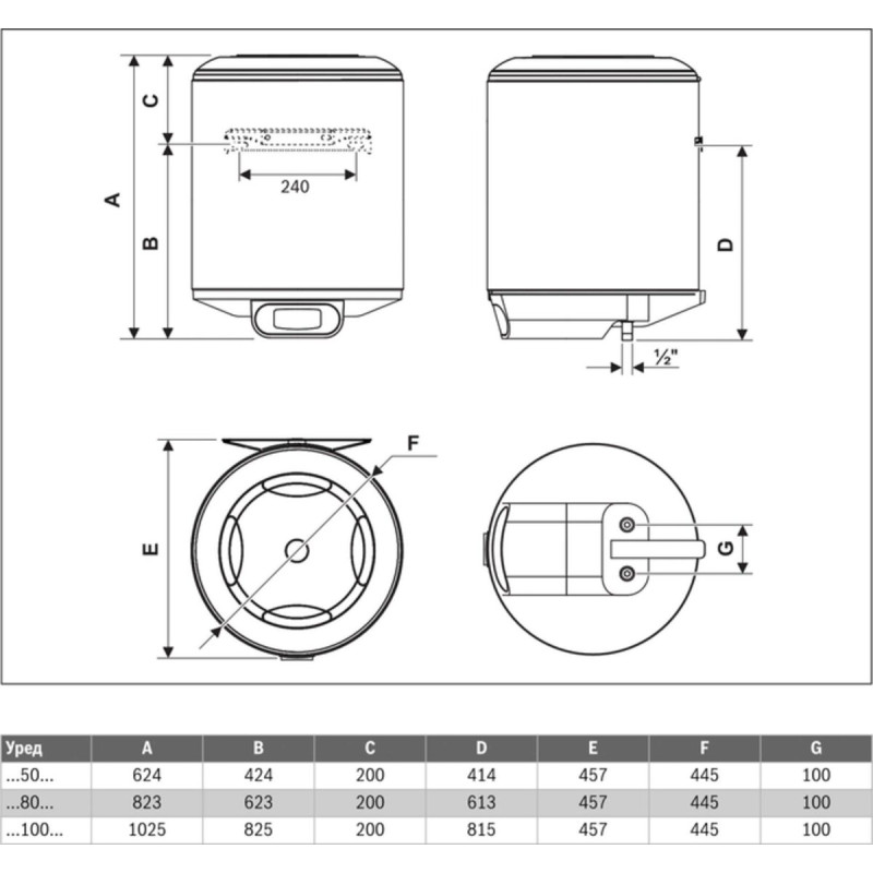 BOSCH Водонагреватель (бойлер) электрический 50 л. TR4000T 50 EBP 000004606