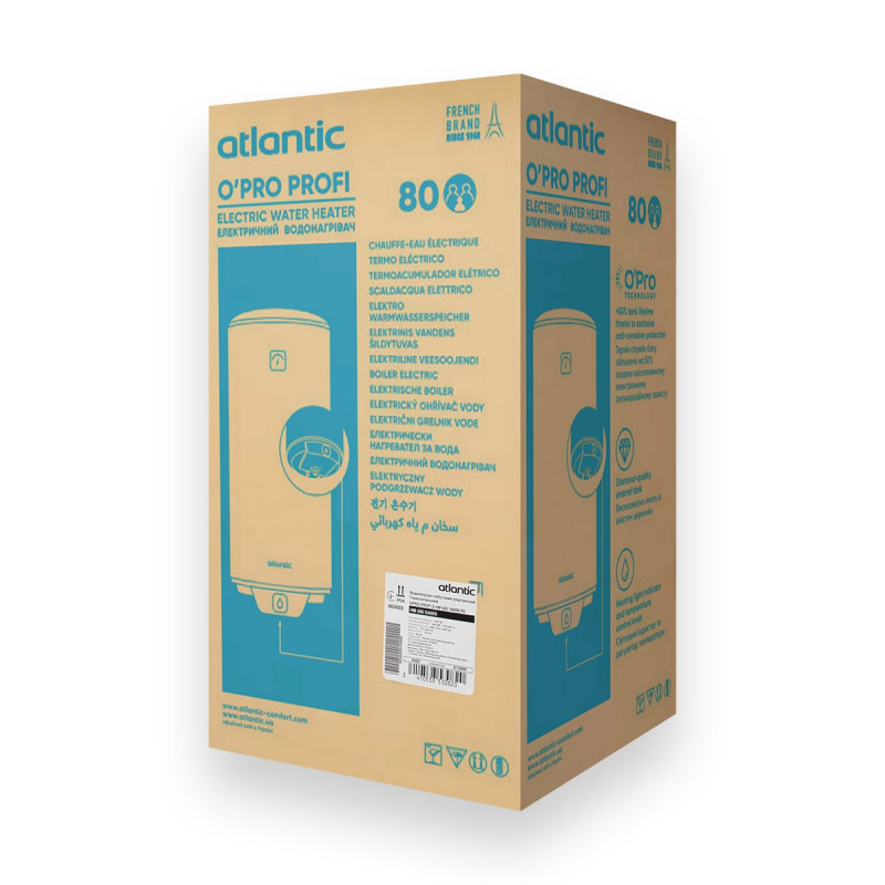 Atlantic Водонагрівач (бойлер) електричний OPro Horizontal HM 080 D400S (1500W) 80 літрів (853082)
