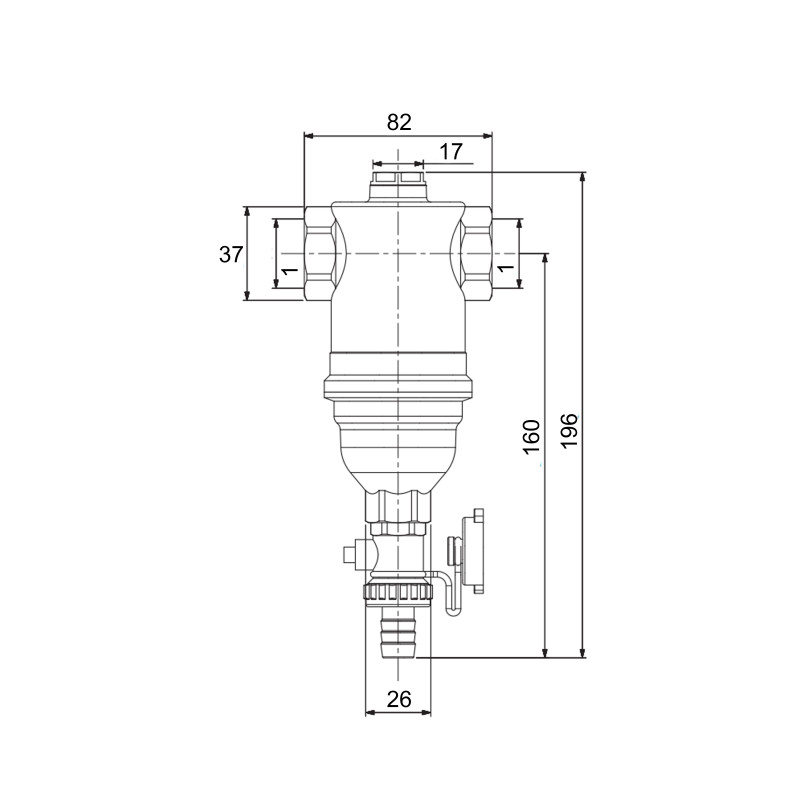 Icma Фільтр самопромивний з магнітом для закритої системи 1" №746