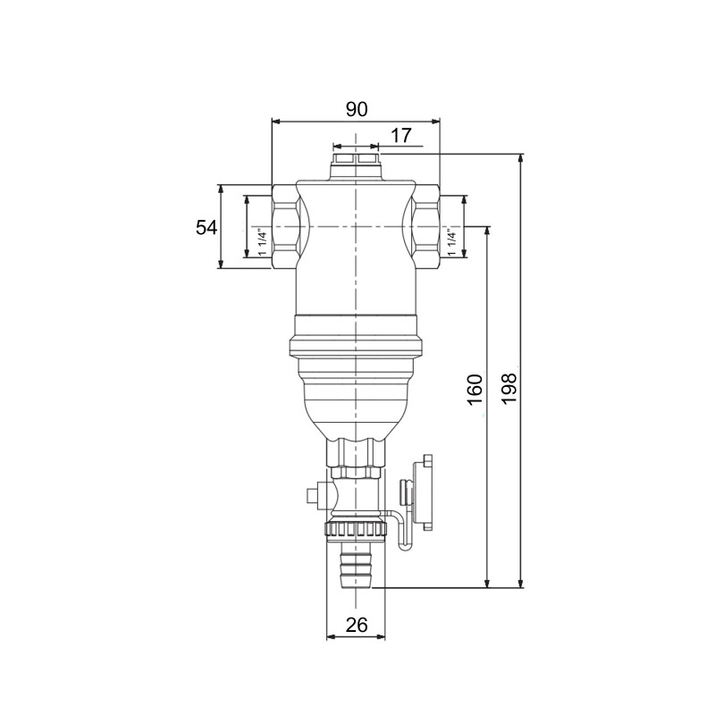 Icma Фільтр самопромивний з магнітом для закритої системи 1 1/4" №746