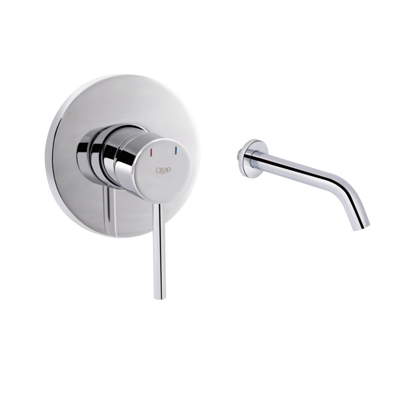 Qtap Комплект для умивальника Spring Chrome: Змішувач QTSPRCRM 0101 + вилив QTVYT246CRM45930