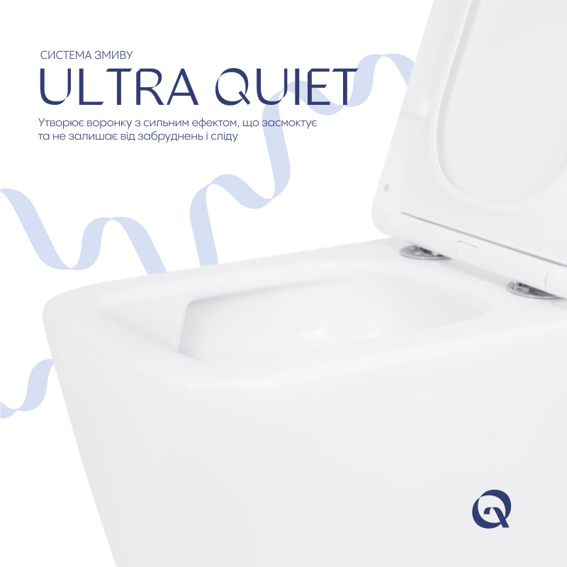 Qtap Унітаз підвісний Crow безобідковий з сідінням Soft-close QT05335170W