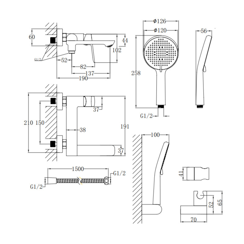 Qtap Змішувач для ванни Evia з поворотним виливом (з душовим гарнітуром) QTEVI260CRM47578 Chrome