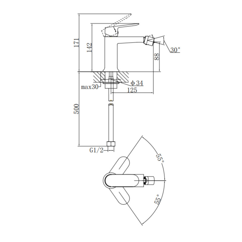 Qtap Змішувач для биде Evia QTEVI255CRM47581 Chrome