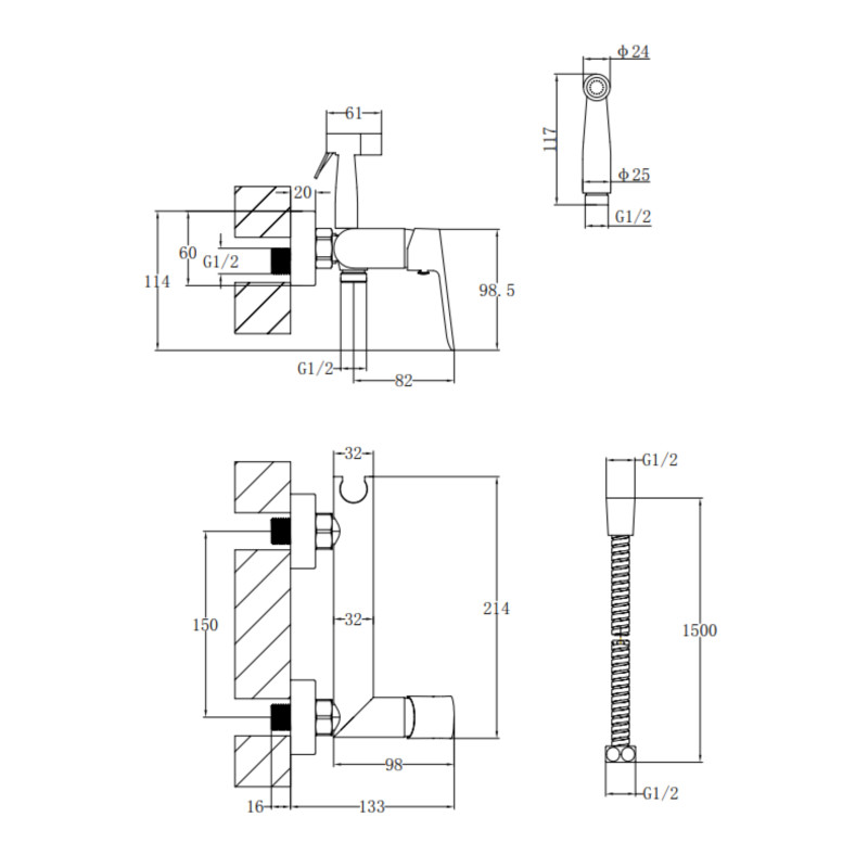 Qtap Змішувач для гігієнічного душу Evia QTEVI262CRM47582 Chrome