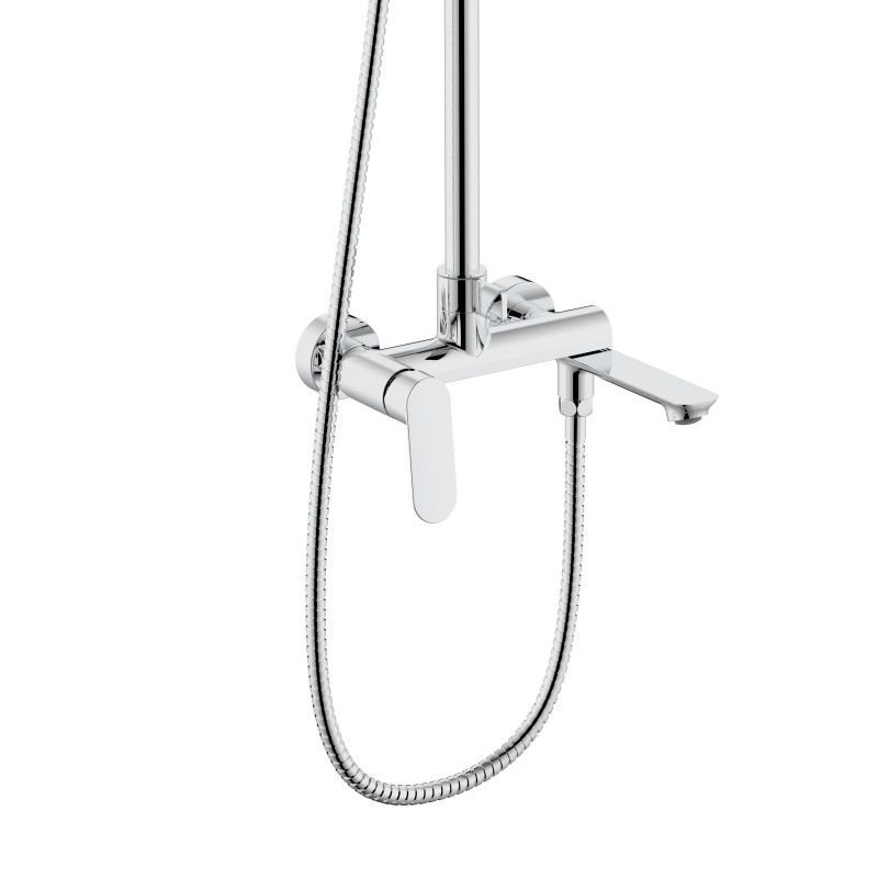 Qtap Душова система універсальна Evia на три споживача (з виливом) QTEVI111CRM47583 Chrome