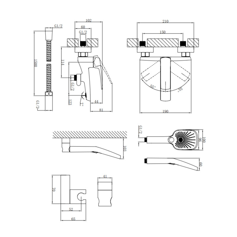 Qtap Змішувач для ванни Tern (c душевым гарнитуром) QTTER259CRM47586 Chrome