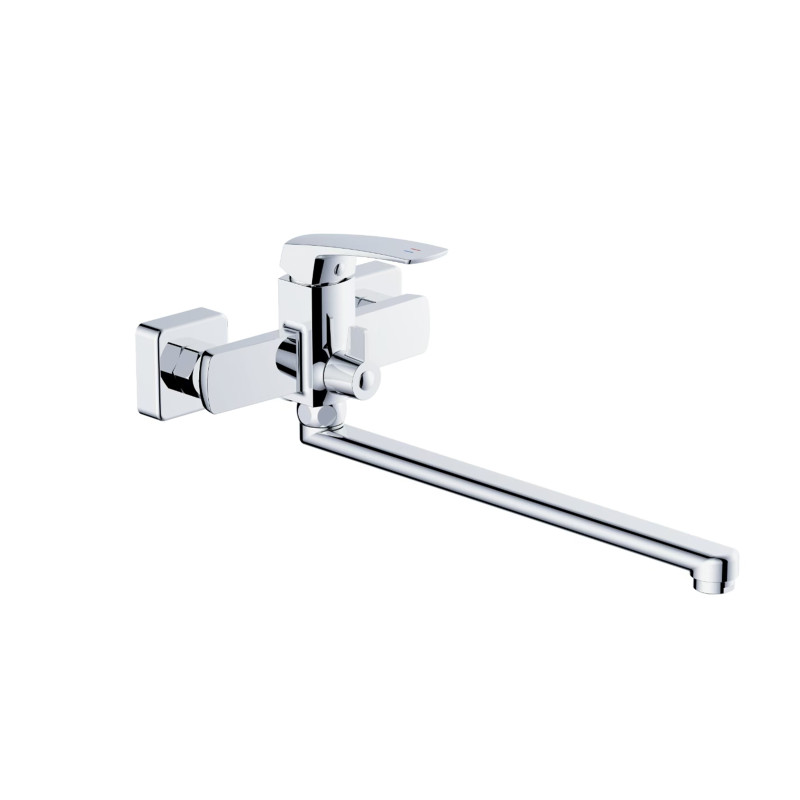Qtap Змішувач для ванни Tern з довгим поворотним виливом (з душовим гарнітуром) QTTER260CRM47587 Chrome