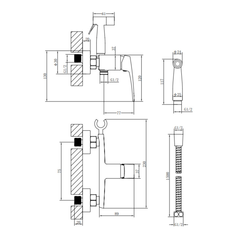 Qtap Змішувач для гігієнічного душу Tern QTTER262CRM47590 Chrome