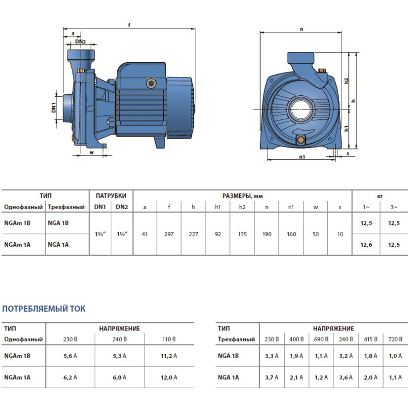 Насос відцентровий Pedrollo HFm 50A