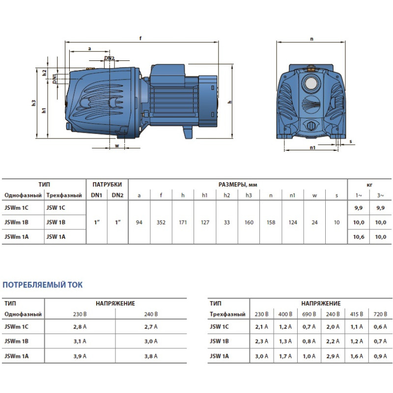 Насос самовсмоктуючий Pedrollo JSWm 3BL