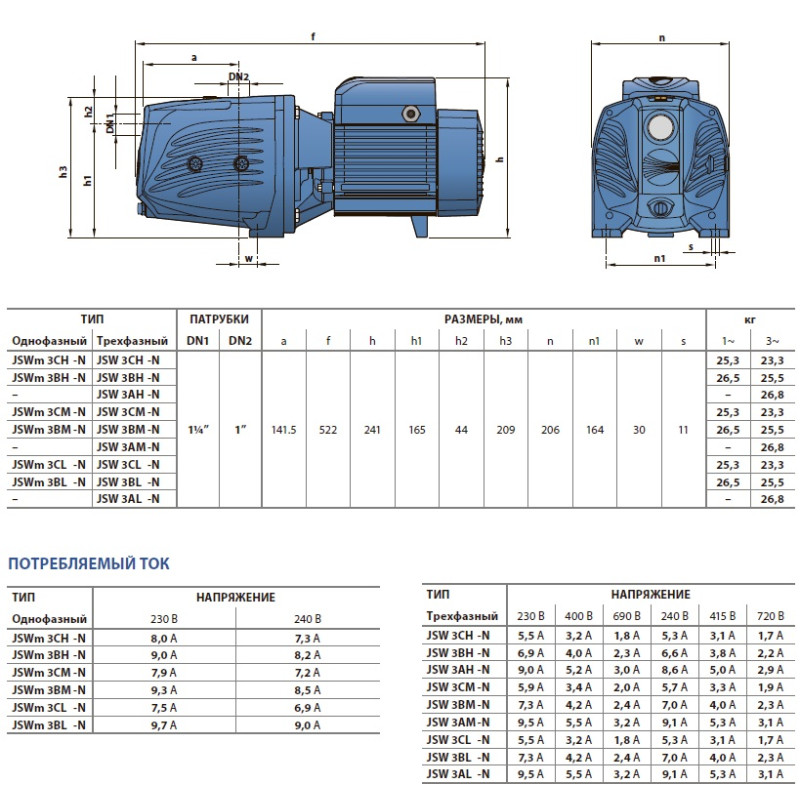 Насос самовсмоктуючий Pedrollo JSW 3AM