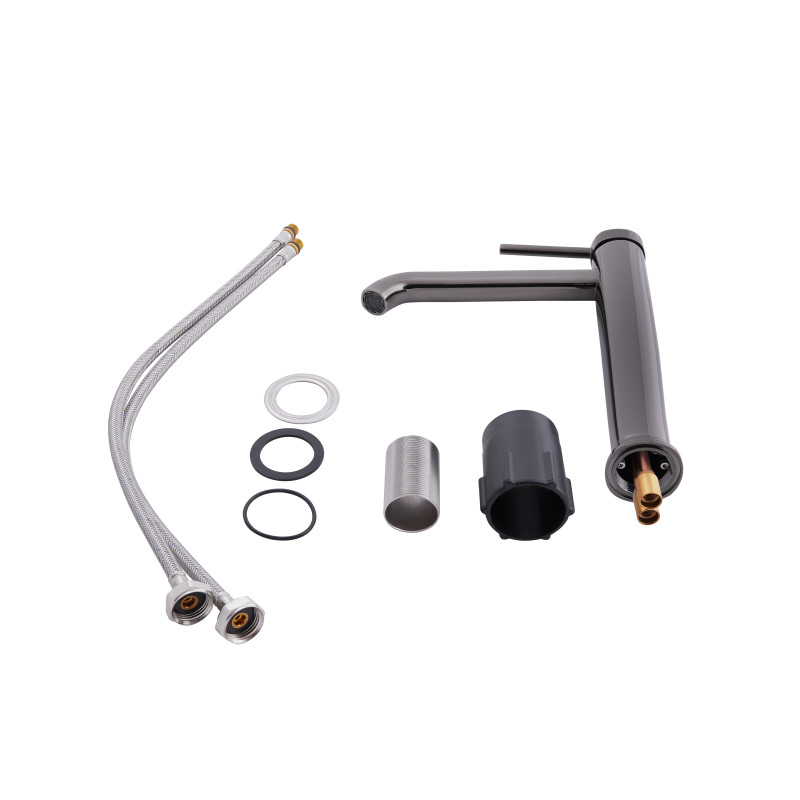 Qtap Змішувач для раковини Robin високий Чорний/Хром (QTROB1060H102K)