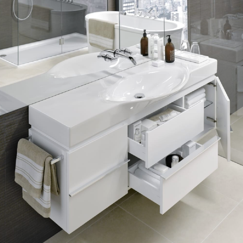 Laufen PALACE тумба 90*37,5см с умывальником 90*51,с держателем полотенца, белый, (H4012520754631+H8127020001041)