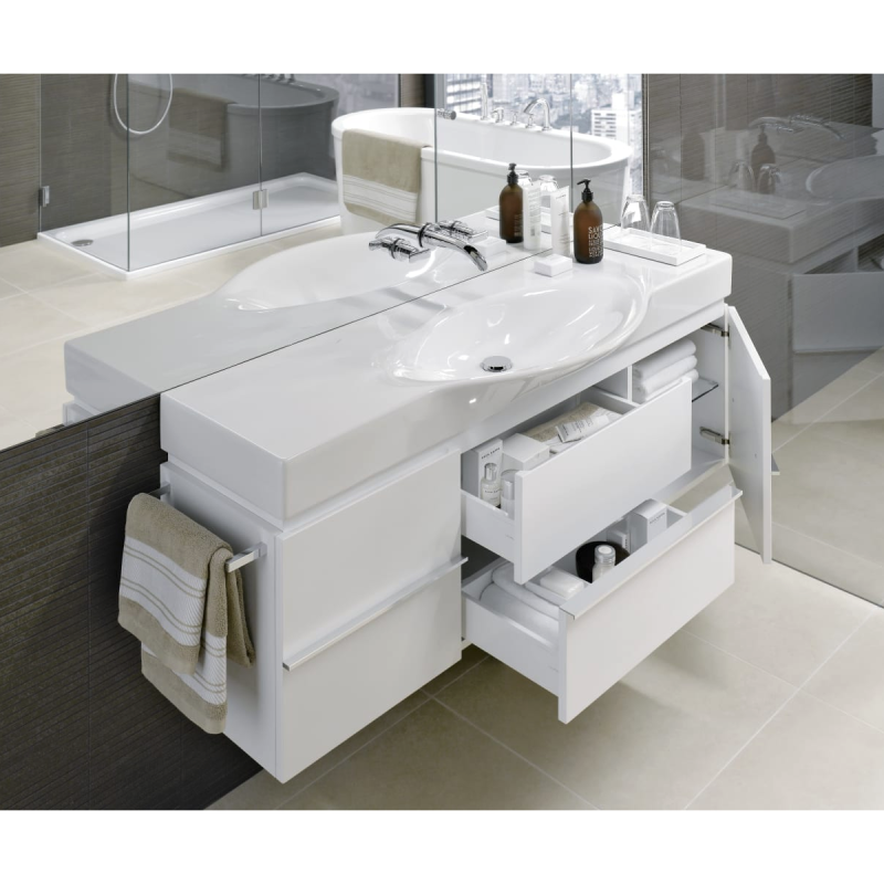 Laufen PALACE тумба 90*37,5см с умывальником 90*51,с держателем полотенца, белый, (H4012520754631+H8127020001041)