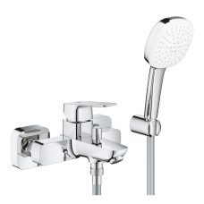 Grohe CUBEOзмішувач для ванни, одноважільний, з душовим набором( ручний душ, шланг, тримач)колір хром, (1018140000)