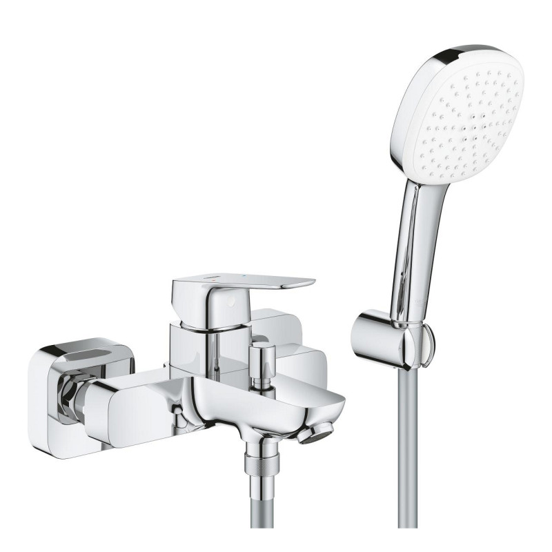 Grohe CUBEO смеситель для ванны, однорычажный, с душевым набором (ручной душ, шланг, держатель) цвет хром, (1018140000)