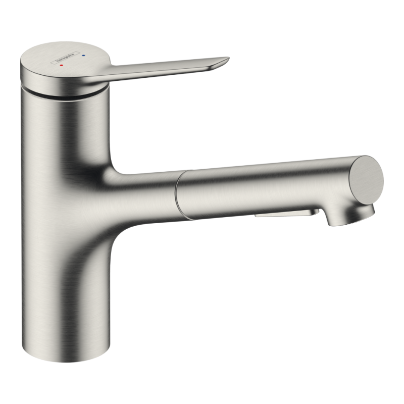 Hansgrohe ZESIS M33 змішувач для кухні 150, 2jet , з висувним виливом , колір нержавіюча сталь, (74800800)