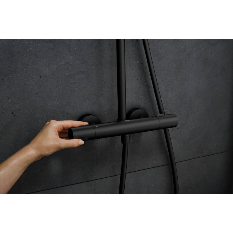 Hansgrohe PULSIFY S PURO Showerpipe душова система 260 з термостатом, колір чорний матовий, (24237670)