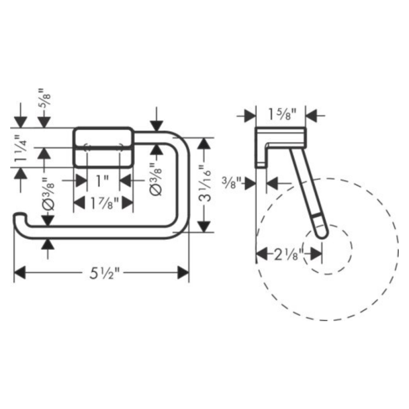 Hansgrohe ADDSTORIS держатель для туалетной бумаги без крышки, цвет шлифованный черный хром, (41771340)