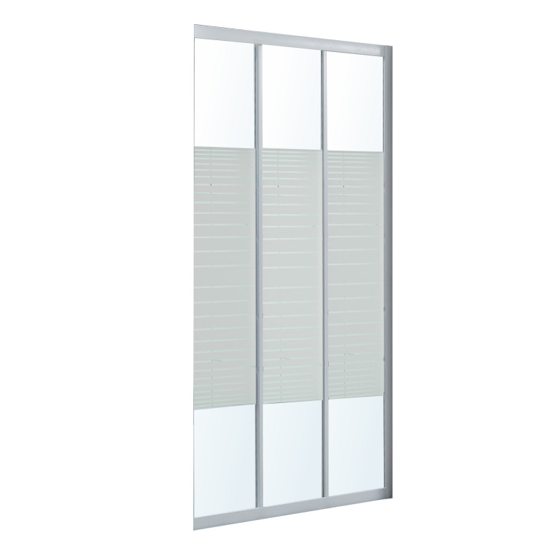 EGER Двері 90*195см 3-х елементні розсувні, профіль білий, скло FRIZEK, (599-075-90)