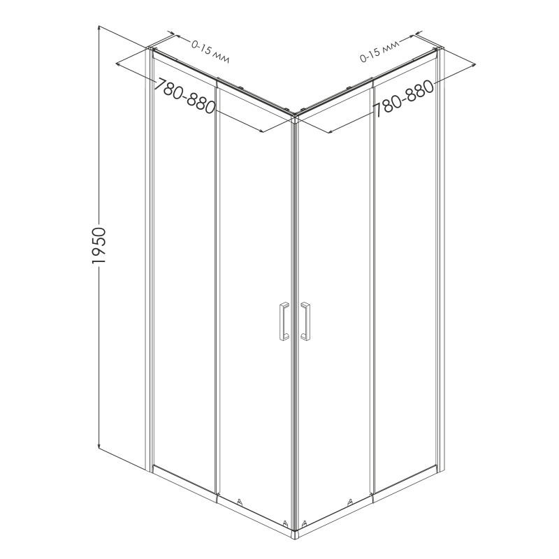 EGER VI`Z new WZ душова кабіна 85*85*195см квадратна, регульований (+/-5cм) профіль білий, скло "Zuzmara", (599-055WZ/1)
