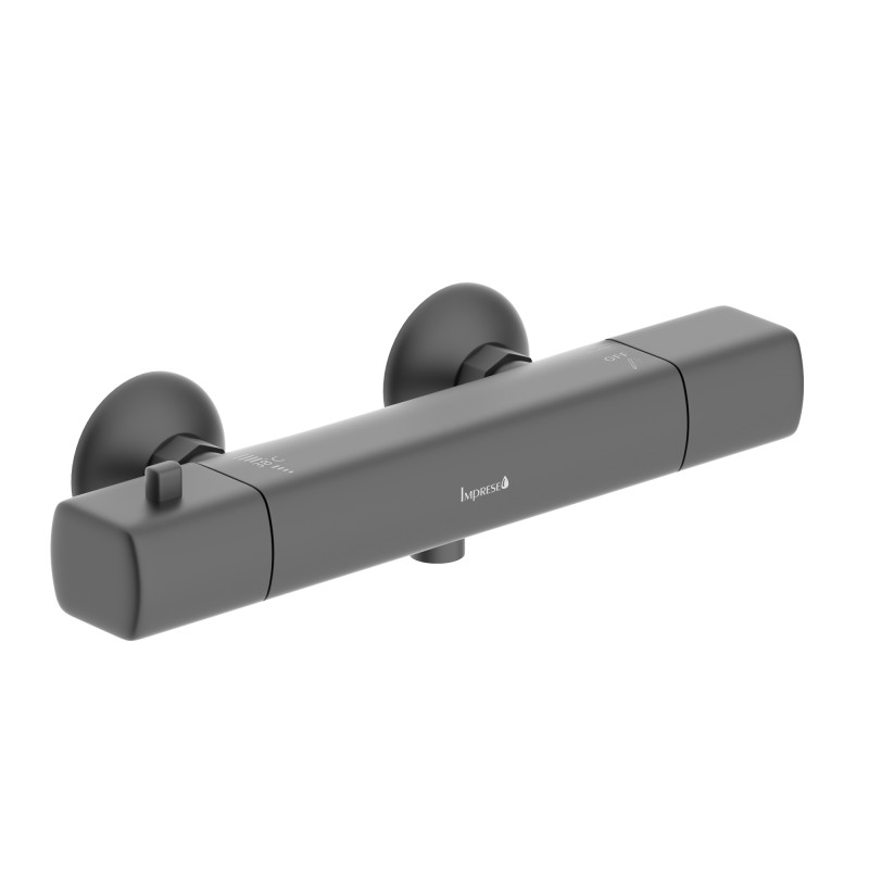 IMPRESE BILOVEC смеситель для душа термостат, черный матовый, (f03300910AA)