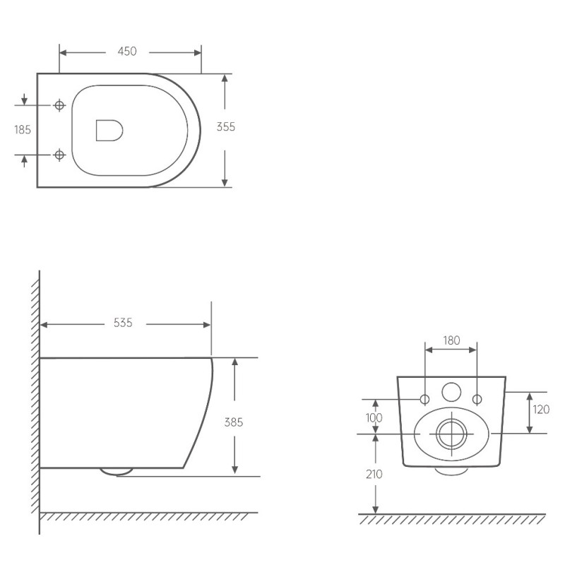 VOLLE SOLO 2.0 vortice унітаз підвісний, сидіння duroplast, (1310.001000)