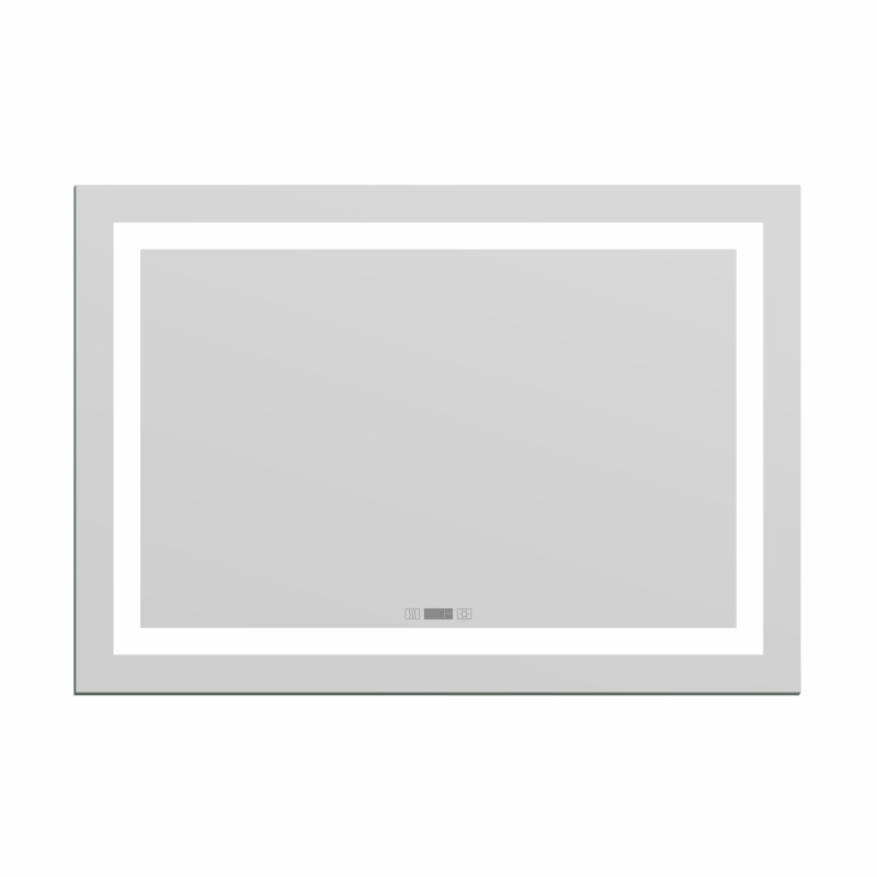 IMPRESE KARLOV Option зеркало подвесное прямоугольное в раме с подсветкой, подогревом и часами 70*100см, (m08607600ME)