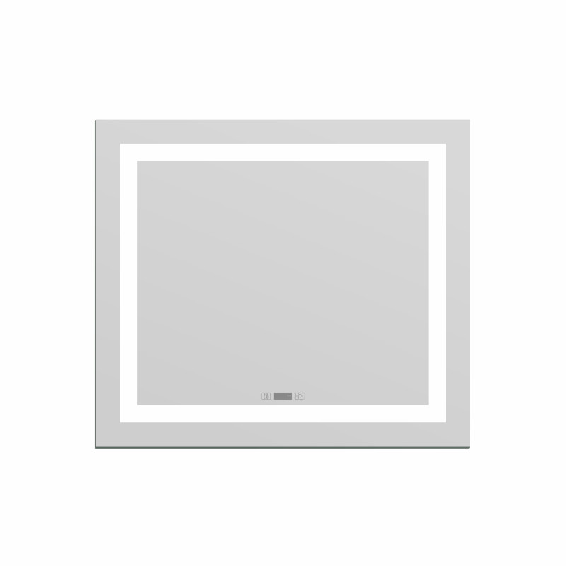 IMPRESE KARLOV Option зеркало подвесное прямоугольное в раме с подсветкой, подогревом и часами 70*80см, (m08607600MD)