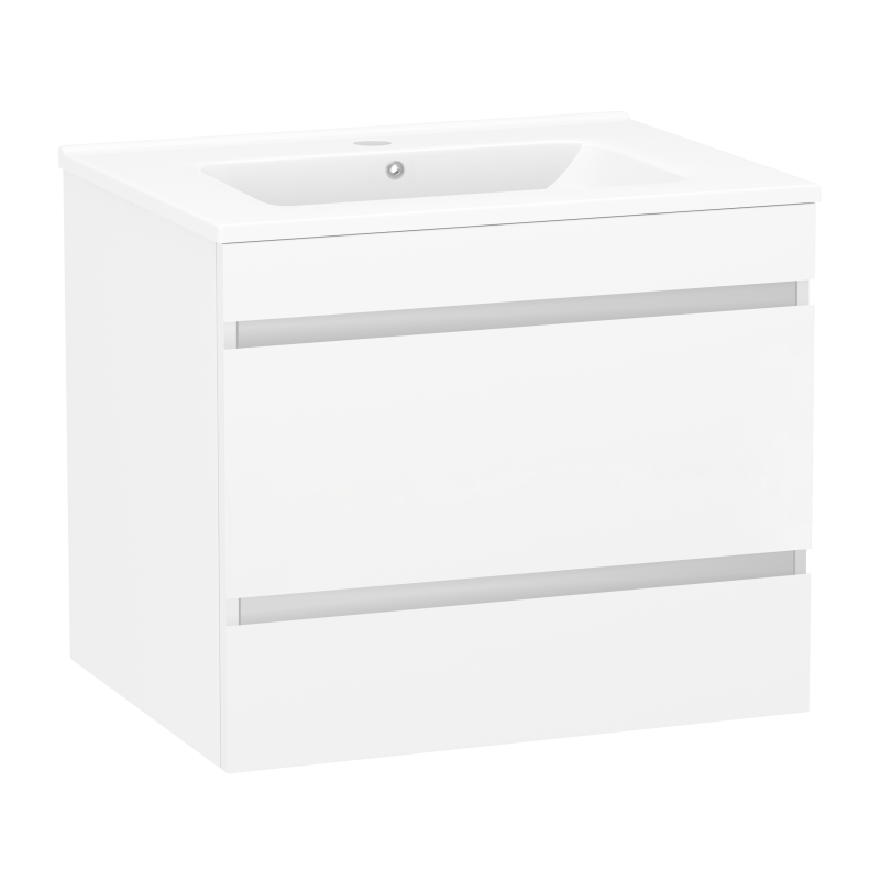 IMPRESE VACLAV комплект мебели 60см белый: тумба подвесная, 2 ящика + умывальник мебельный арт i11042A, (u08506403FH)