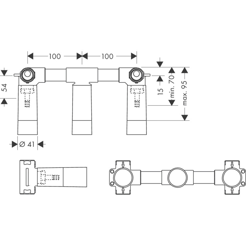 Axor Смеситель для раковины Hansgrohe Starck скрытого монтажа на 3 отверстия (10303180)