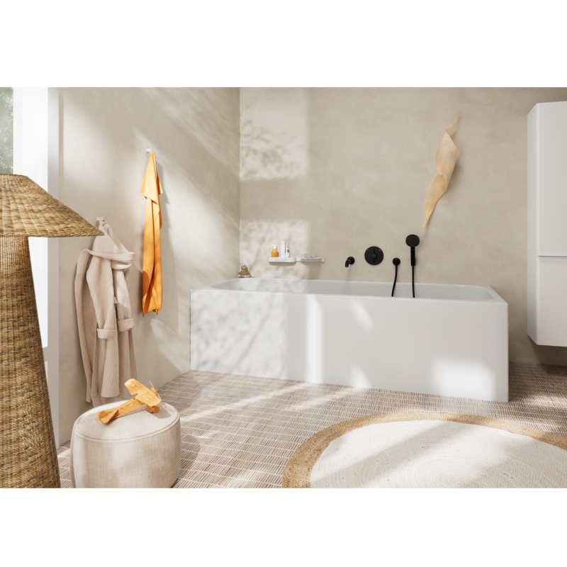 Hansgrohe TECTURIS S излив на ванну, выступ 210мм, настенный монтаж, цвет черный матовый, (73411670)