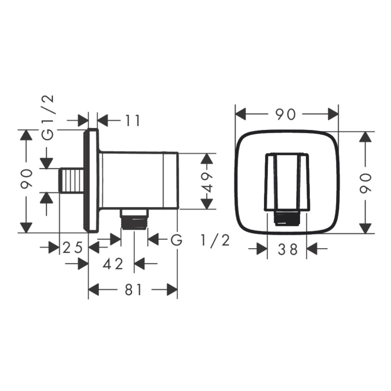 Hansgrohe FIXFIT Porter E держатель для душа, цвет белый матовый, (26887700)